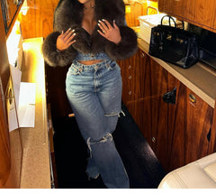 BLUNT FUR JEAN JACKET