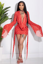 SPOT DRESS RED