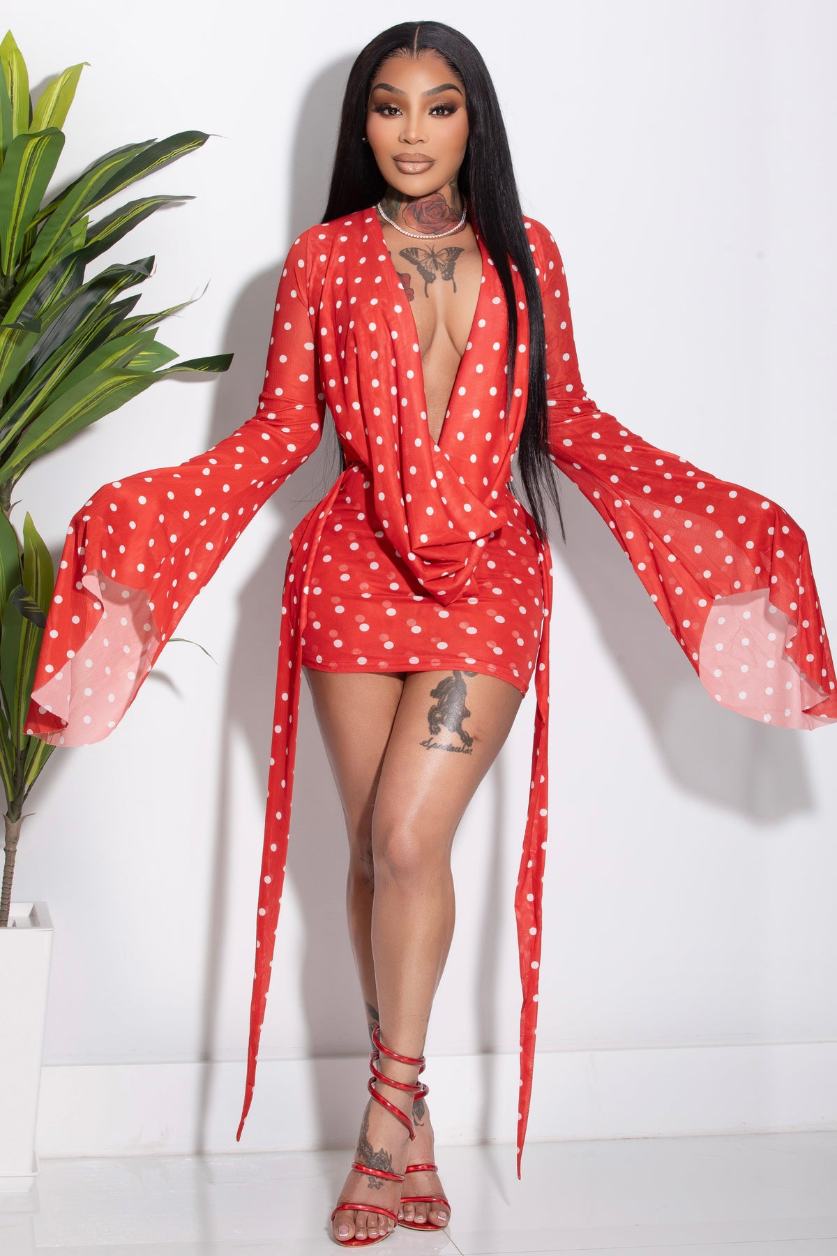 SPOT DRESS RED